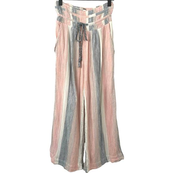Free People Women Hamilton Wide Leg Palazzo Pants Beach Boho Lounge Pink Size XS - Picture 2 of 9